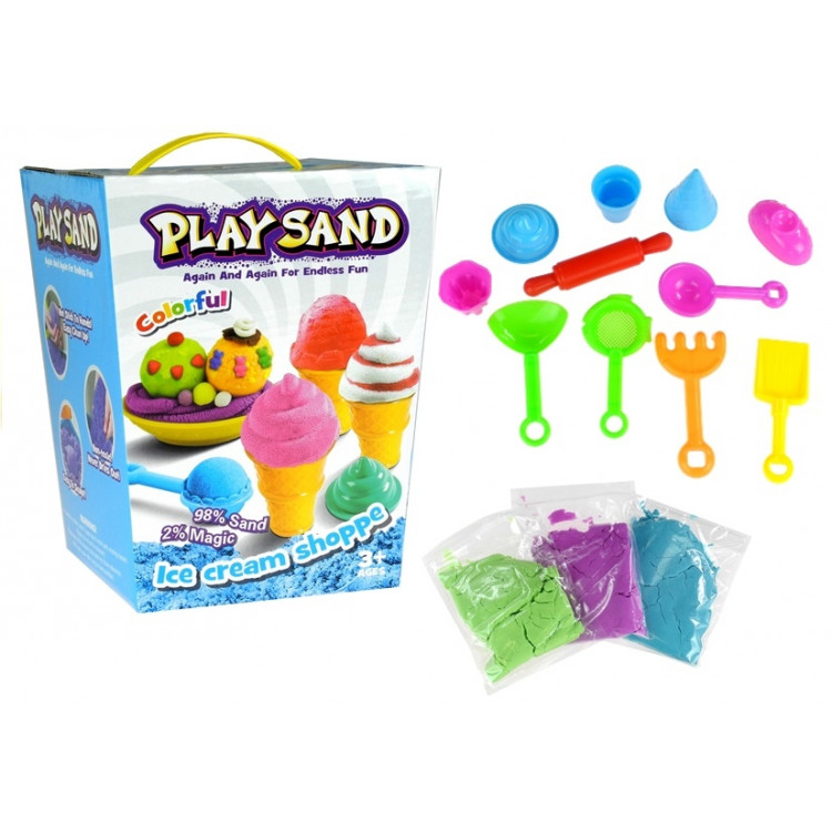 Magický 3-farebný set pieskovej zmrzliny