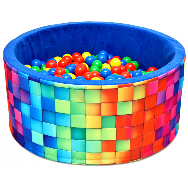 Suchý bazén s loptičkami Welox fun - kocky, modrý