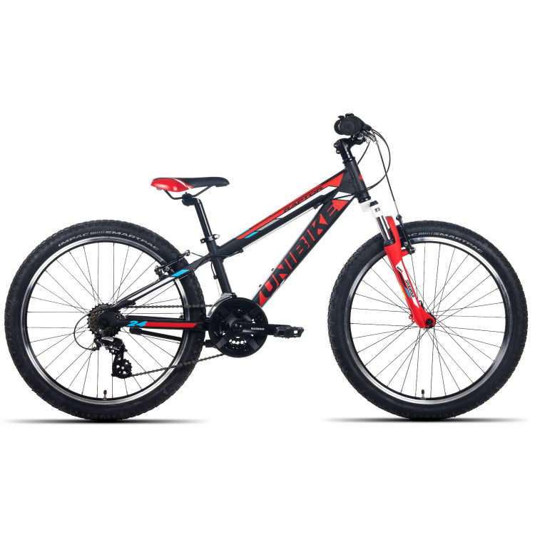 Detský bicykel 24" Unibike Raptor matný čierno-červený