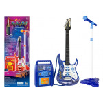 Gitara s mikrofónom a zosilňovačom - modrá