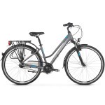 Trekingový bicykel 28 Kross Trans 6.0 Pánsky DM Grafitovo-modro-srieborný
