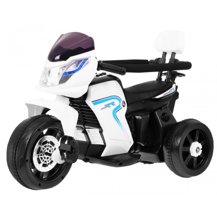 Elektrická motorka s ovládaciou tyčou - biela