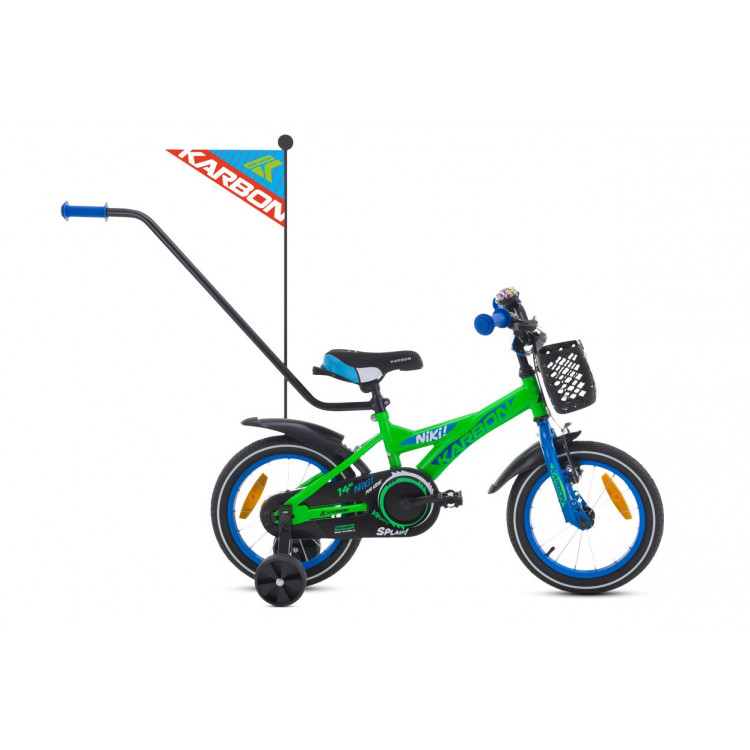 Detský bicykel 14 Karbon Niki Zeleno-modrý
