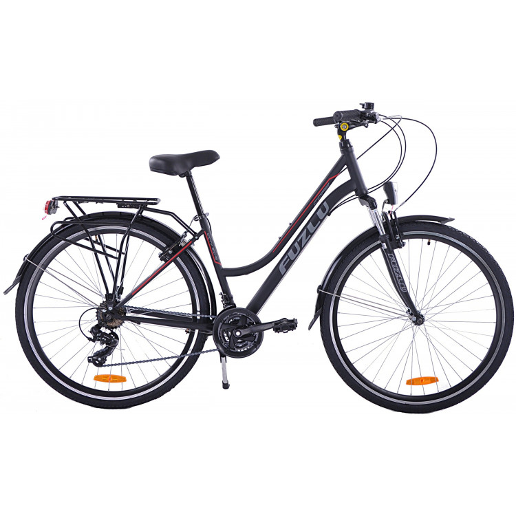 Trekingový bicykel 28 Fuzlu Core Dámsky 17" Čierno-červený Trekingový bicykel 28 Fuzlu Core Dámsky 17" Čierno-červený
