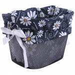 Vložka do košíka čierna s margarétkami