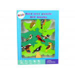 Drevené puzzle – strom s vtáčikmi