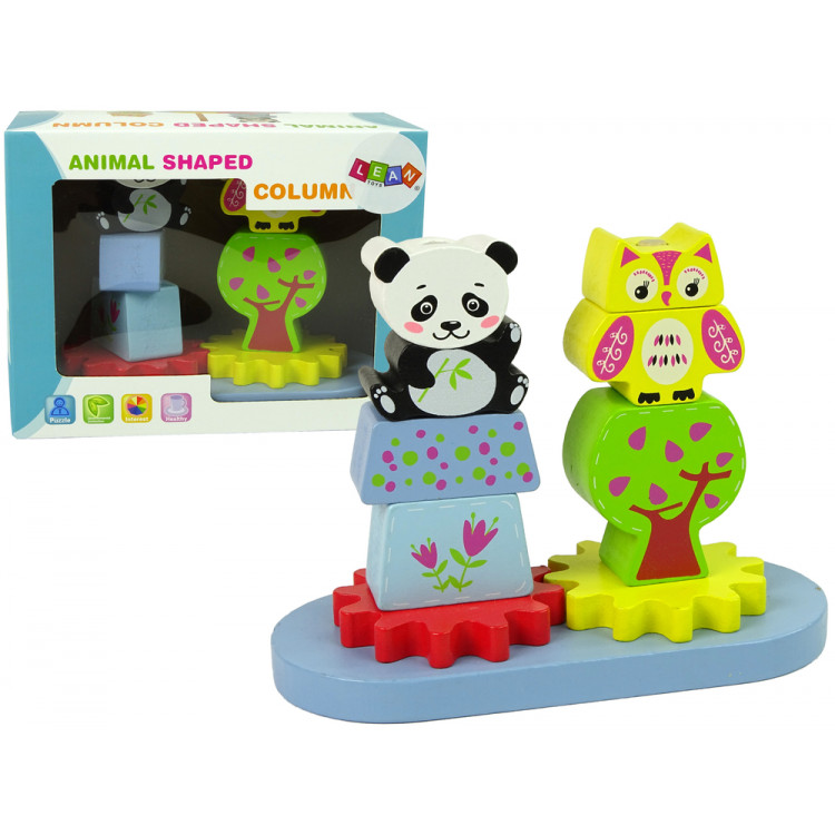 Drevený farebný triedič – Panda a Sova