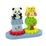 Drevený farebný triedič – Panda a Sova