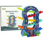 Drevená šmykľavka s autíčkami 6- poschodová LEAN TOYS