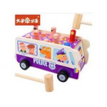 Drevená arkádová hra s kladivami - Policajný autobus