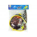 Vodná pištoľ so zabudovaným zásobníkom v batohu Dinosaurus červený