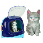 Kozmetický salón pre mačku v kufríku - modrá 