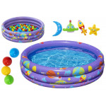 Nafukovací bazén s loptičkami 102cm x 25cm Bestway 52466 fialový