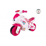 Detská plastová motorka ružovo-biela