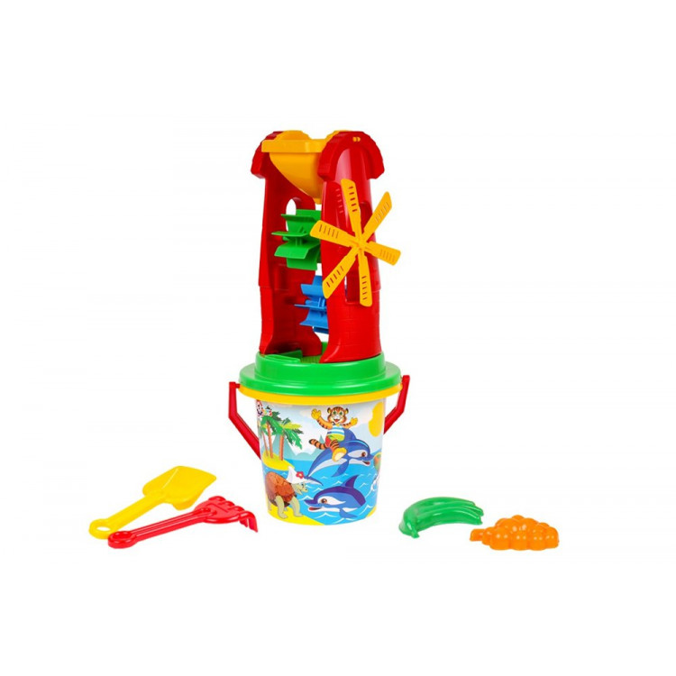 Hračka na piesok- mlyn, formičky, hrable, lopatka