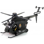 Čierna vojenská helikoptéra – svetelné a zvukové efekty