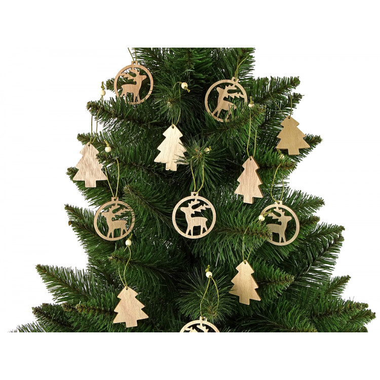 Drevené vianočné ozdoby – stromčeky a soby