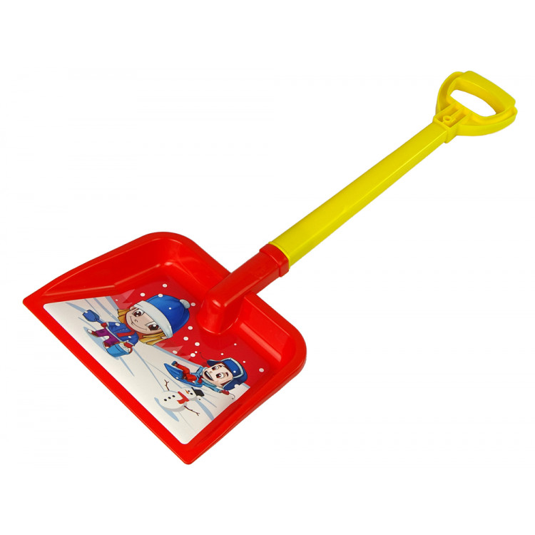 Lopata na sneh so zimnými motívmi žlta-červená
