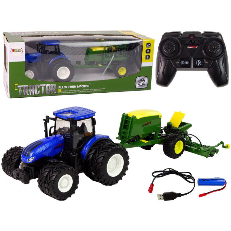 Modrý traktor na diaľkové ovládanie 1:24 – s Lisom
