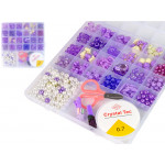 Súprava korálikov na výrobu šperkov – fialové