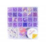 Súprava korálikov na výrobu šperkov – fialové
