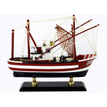 Zberateľská rybárska drevená loď – červená 45cm