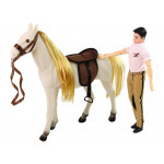 Bábika s bielym koňom a doplnkami