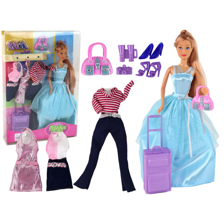 Súprava bábiky s kufrom a doplnkami