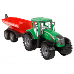 Zelený traktor s červenou vlečkou – trecí pohon