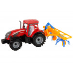 Červený traktor s hrabľami – trecí pohon