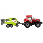 Červený traktor so sejačkou – trecí pohon