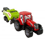 Červený traktor so sejačkou – trecí pohon