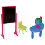 Bábika učiteľka s hnedými vlasmi a malou bábikou