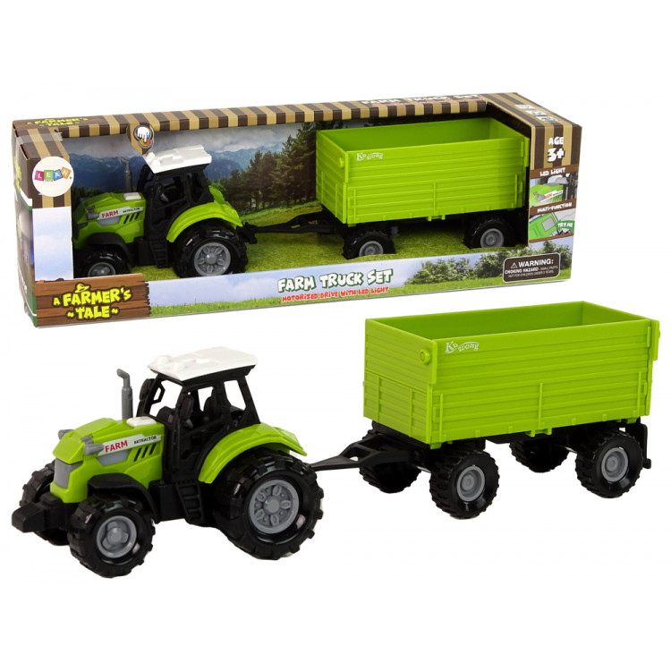 Zelený traktor s vlečkou Zelený traktor s vlečkou