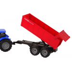 Modrý traktor s červeným prívesom