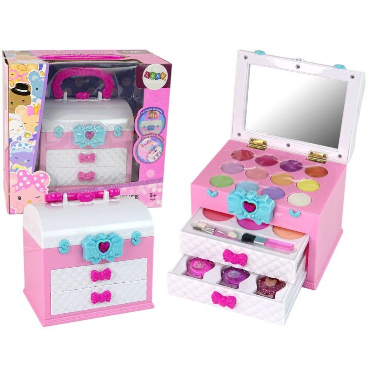 Veľká sada na skrášlenie v rozkladacom kufríku - ružový