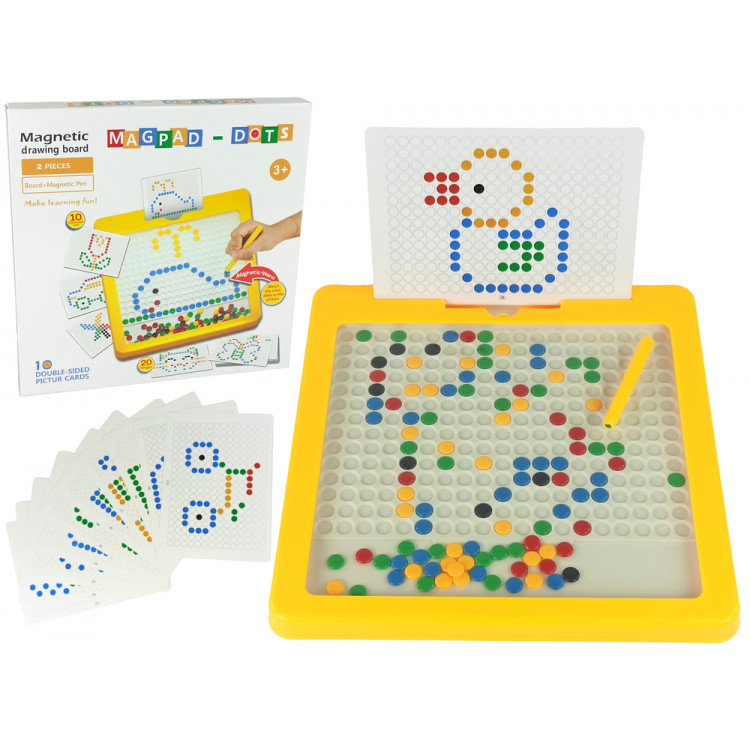 Magnetická tabuľa 100 guľôčok - žltá