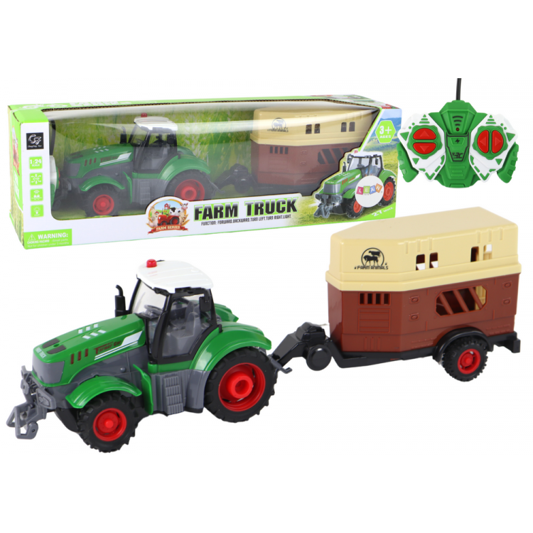 RC Traktor s poľnohospodárskym prívesom 1:24, diaľkové ovládanie