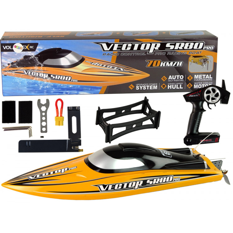 Motorový čln R/C Brushless ARTR SR 80 PRO 74 km/h - Žltý