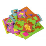 Logická hra obojstranné puzzle - Dinosaury