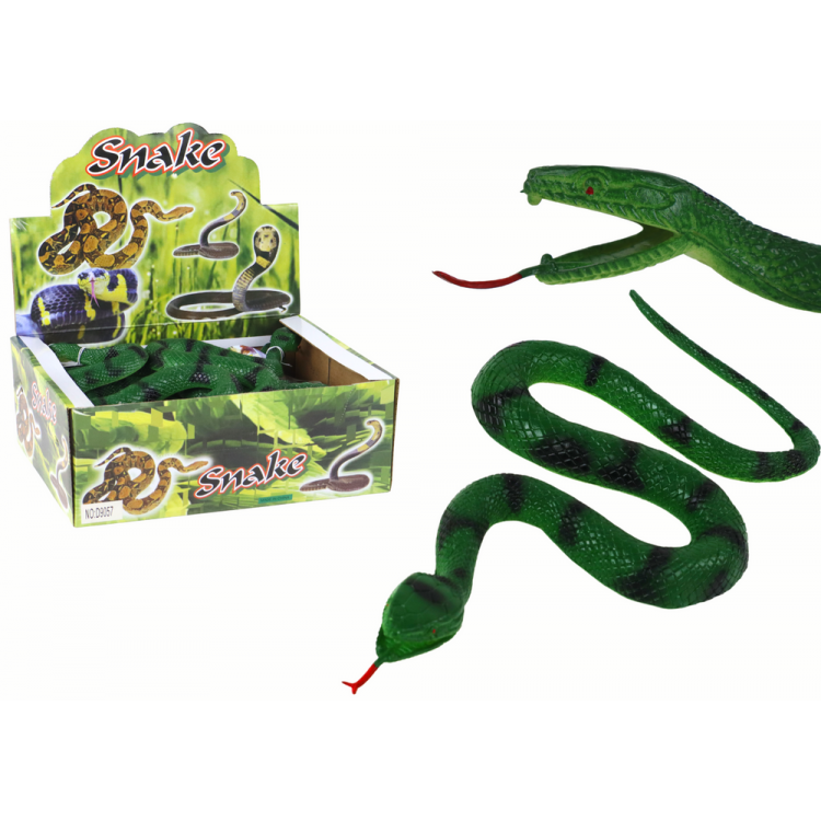 Gumený hadík – zelený s čiernymi pruhmi