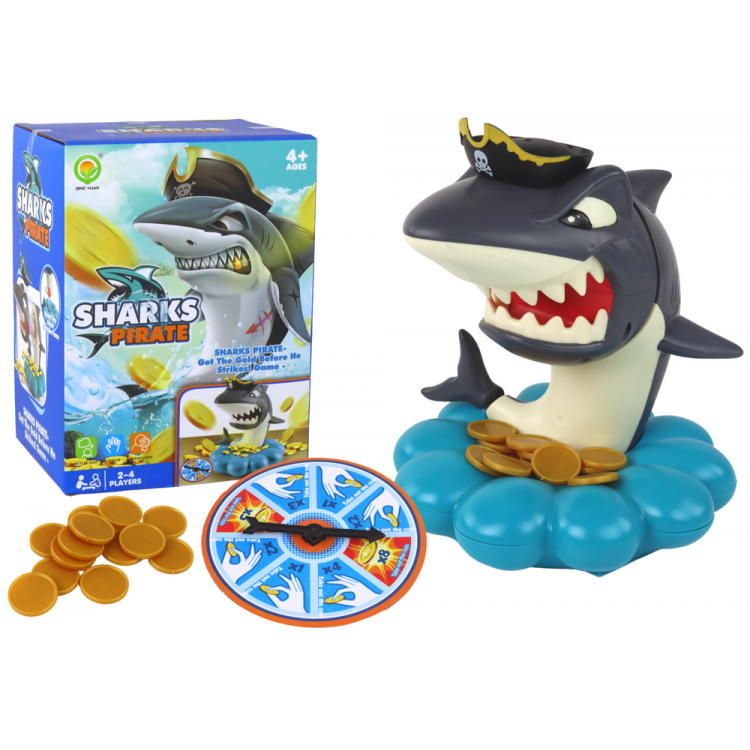 Arkádová hra - Shark Pirate Exploding Coins, koleso na točenie