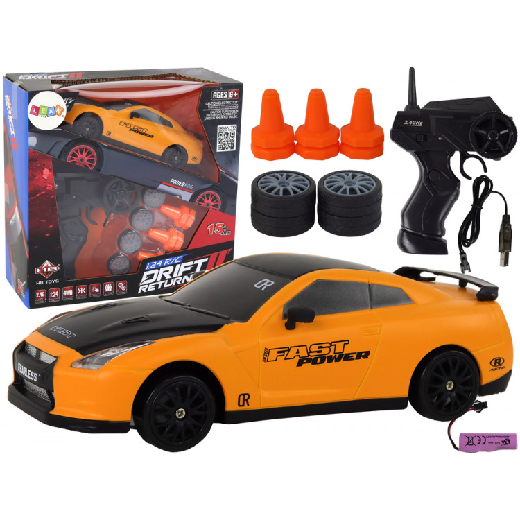 Žlté športové autíčko R/C – 1:24