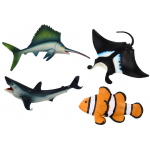 Sada figúrok morských živočíchov, ryby – 5 kusov