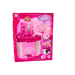 Toaletný stolík s príslušenstvom, MP3 - ružová