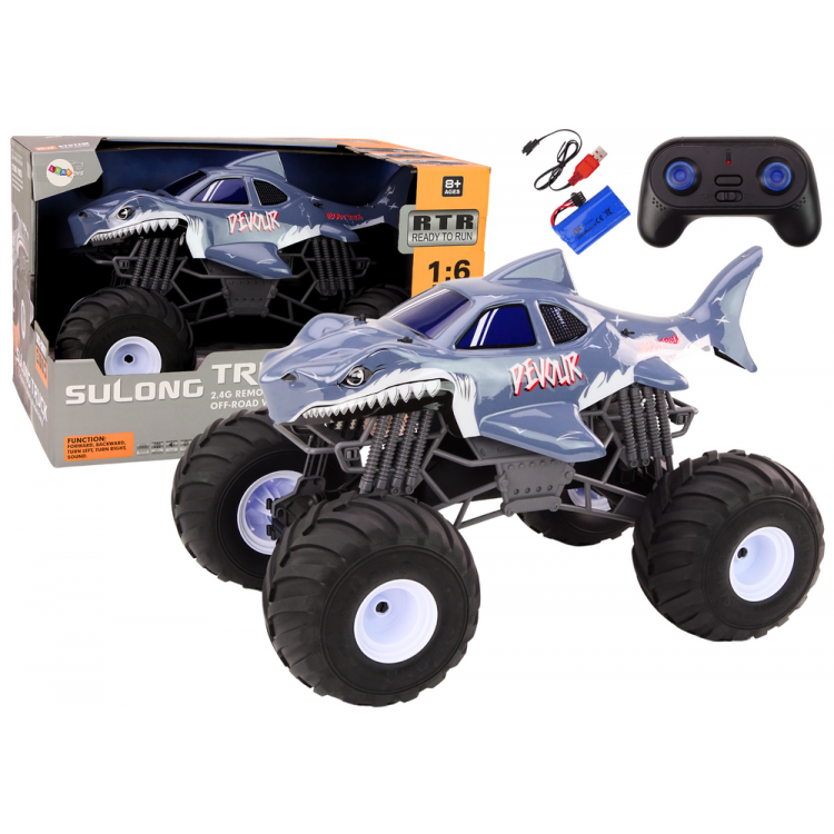 Terénne auto na diaľkové ovládanie 1:6 - Žralok