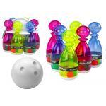 Bowlingová súprava – 6 farebných priehľadných kolkov