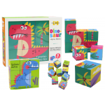 Náučné puzzle, kocky 6v1 Dinosaury - 9 kociek