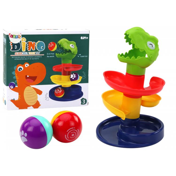 Šmykľavka na guličky- Zelený dinosaurus