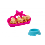 Mini bábika so šteniatkami a príslušenstvom